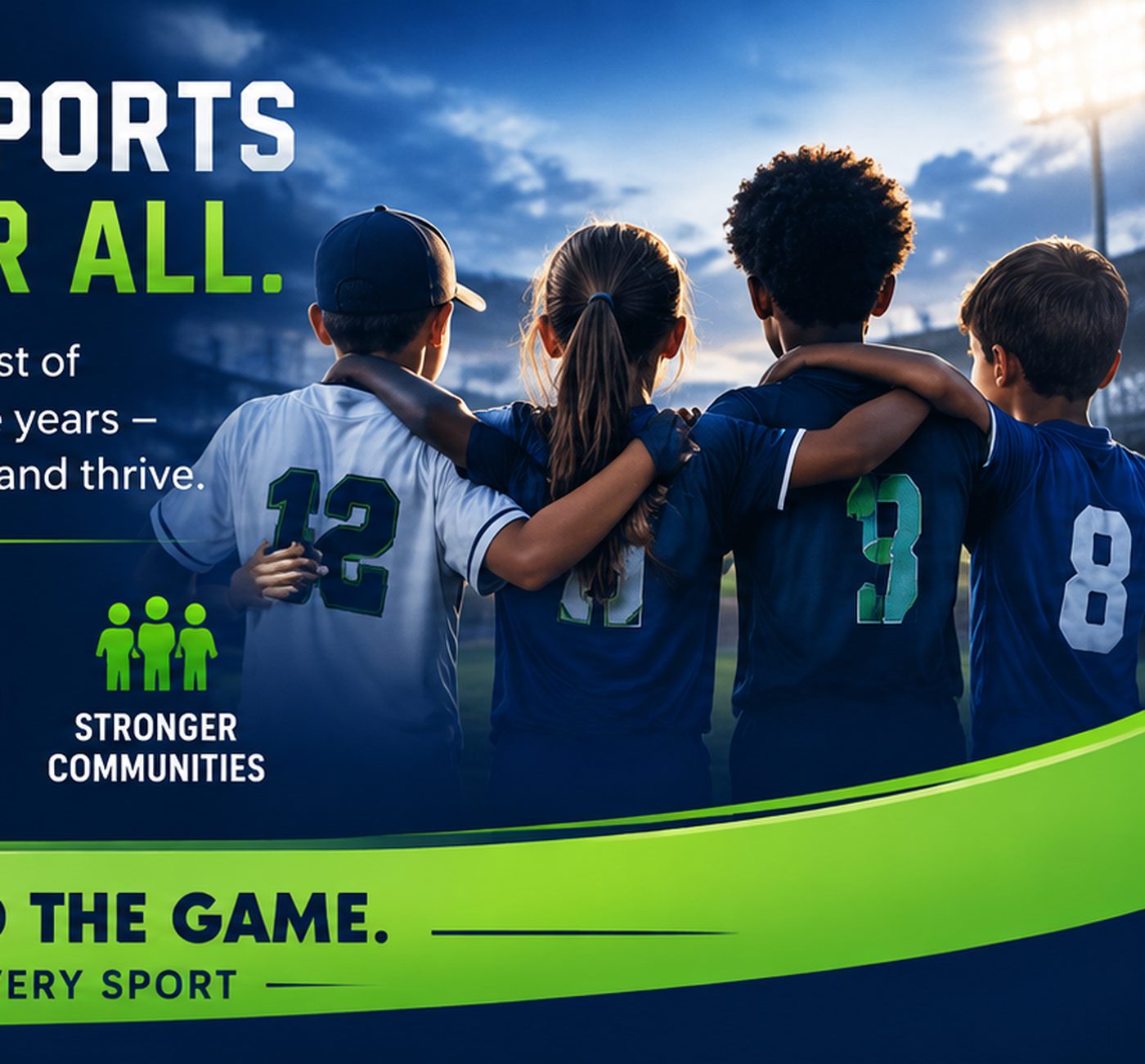 Youth sports teammates with arms around each other